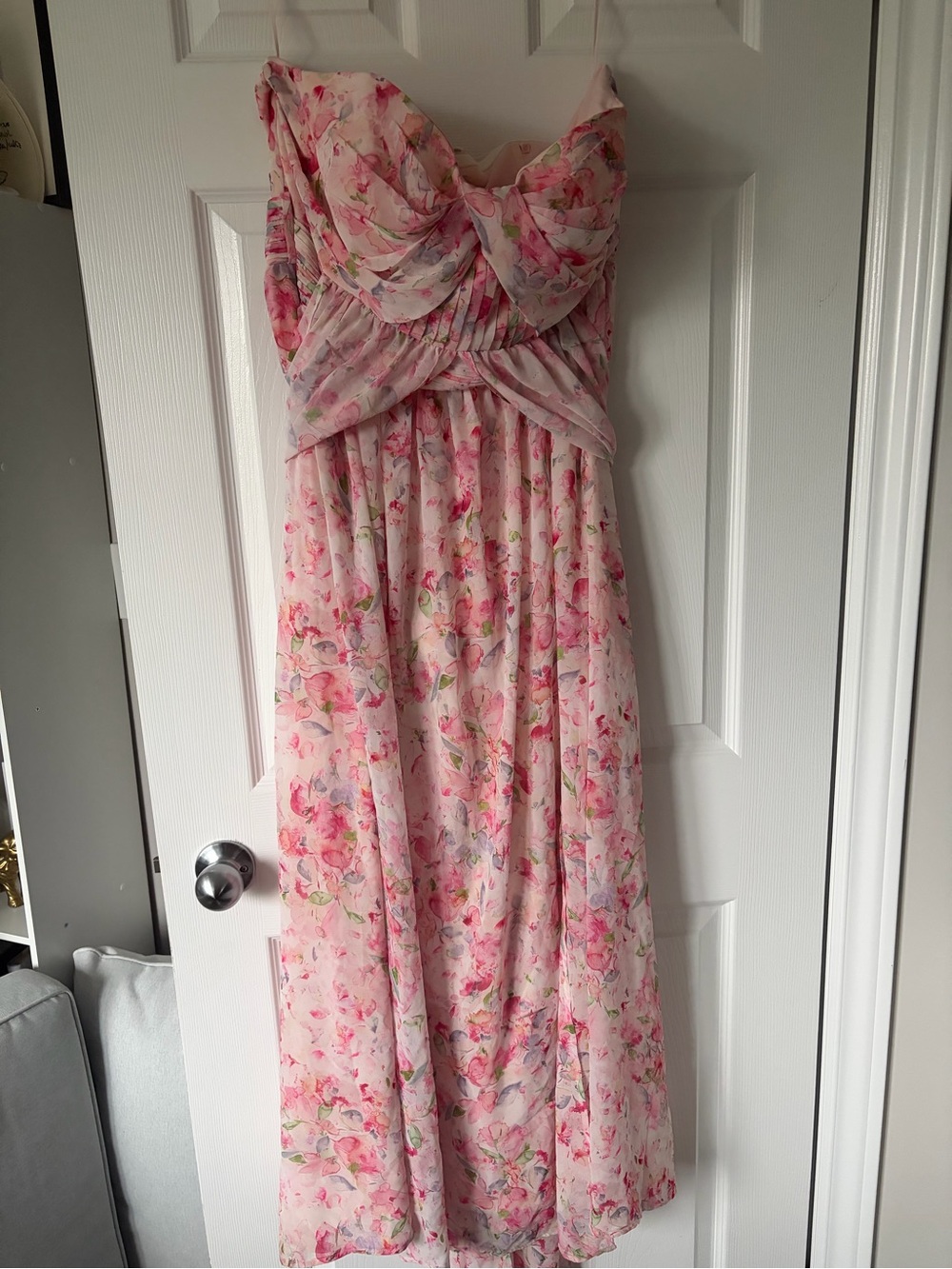 Birdy Grey Strapless Pink Floral Maxi Gown - Picture 2 of 3